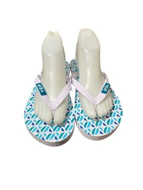 VEA Women's Thing Flip Flop Sandals Blue Green White NWOT Sz-10.5